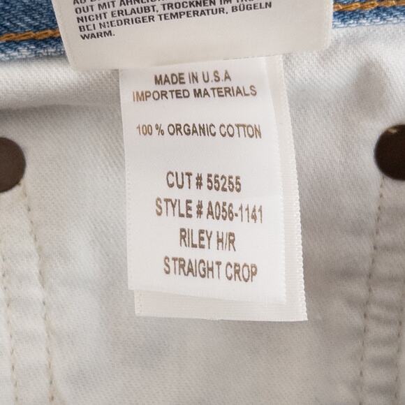 Agolde Riley High Rise Straight Cropped Distressed Organic Cotton Jeans Size 28 - Picture 9 of 11